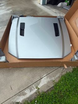 Silver 2013 Mustang C/S hood. Dual Vent.