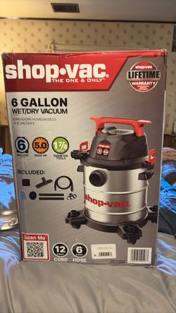 Shop vac 6 gallon wet/dry vac. Brand new