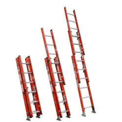 WERNER Fiberglass 3 Section-Extension Ladder, 300 Lb Capacity