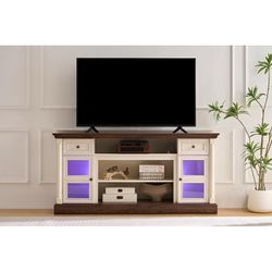 Streamdale Furniture Streamdale Farmhouse TV Stand 70-inch Entertainment Center with LED