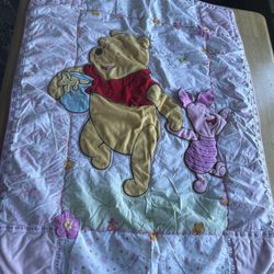 Disneys Winnie The Pooh Poohbear Pink Baby Blanket 