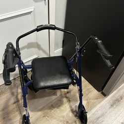 Rollator Walker With Seat & Storage Pocket 
