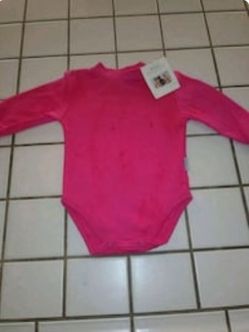 Baby long sleeve pink onesie - New w/tags 6/9mo.