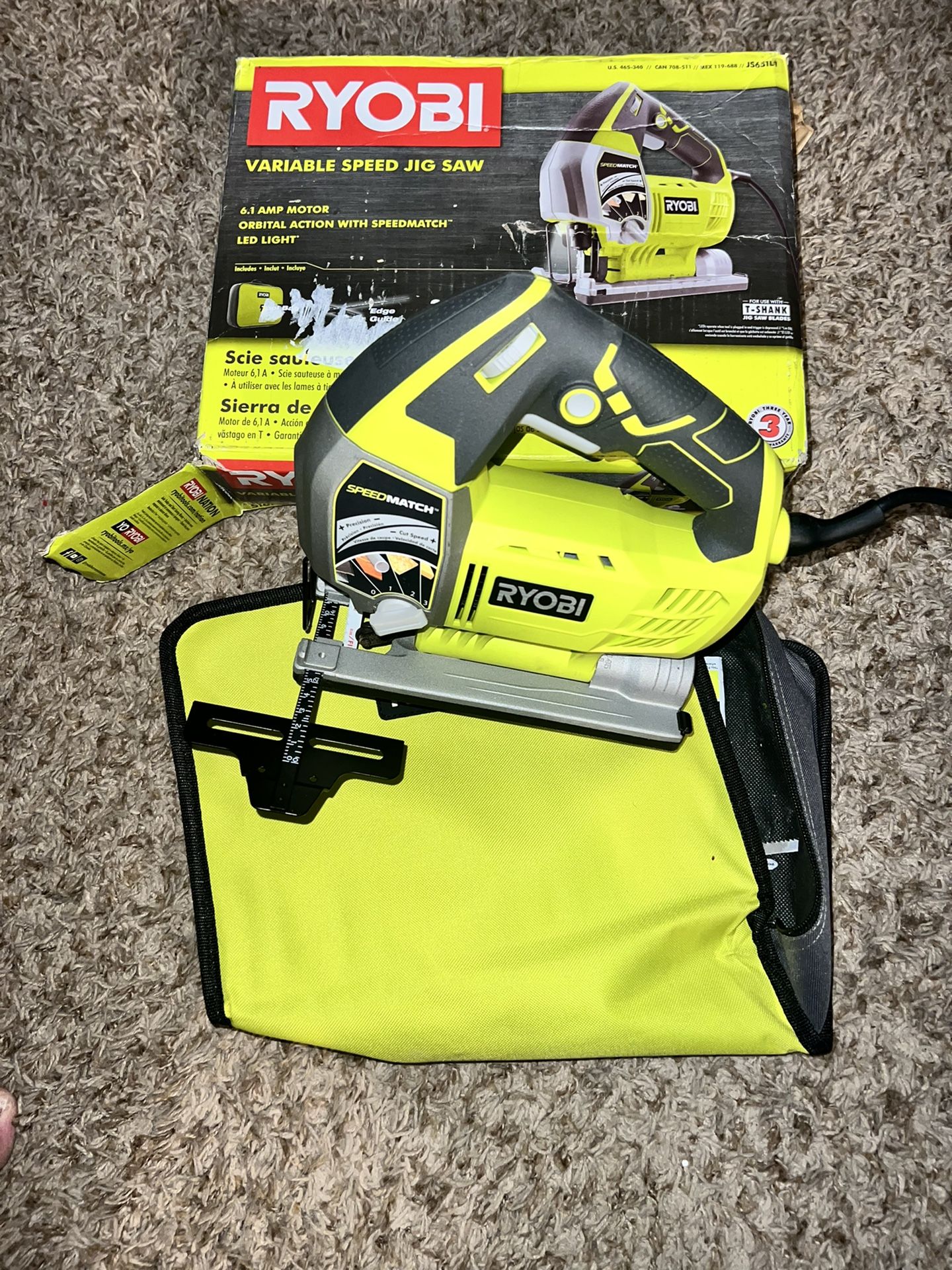 RYOBI 6.1 Amp Corded Variable Speed Orbital Jig Saw with SPEEDMATCH Technology