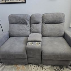 2 Seater Recliner Couch With Ubs Ports And Console 