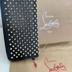Louboutin Wallet | Panettone ORIGINAL PACKAGING Gold Studs 