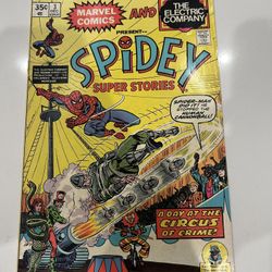 RARE Vintage Marvel Comic Spidey Super Stories #3 Iconic Crime Circus Cover 1974, FN
