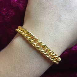 18k Gold Plated Bangle Bracelet Unisex Jewelry 