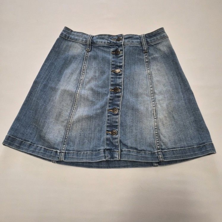 Button up denim skirt