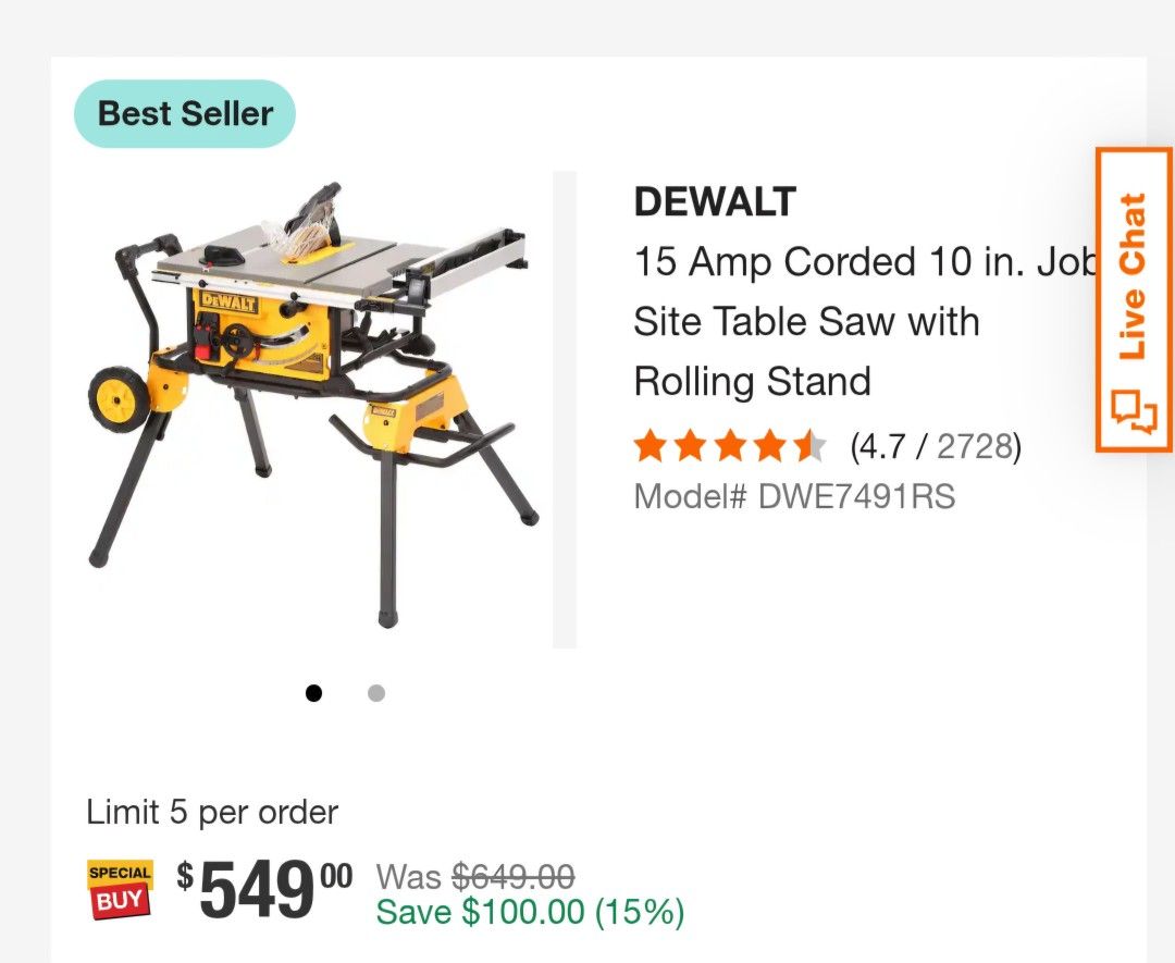 DEWALT TABLE SAW