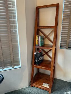 Ladder Bookshelf 4-tier Solid Wood