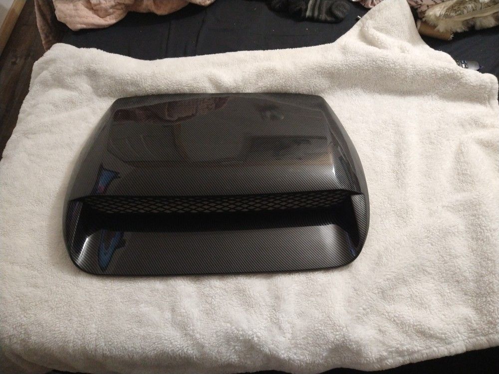 Front Hood Bonnet Air Intake Scoop Cover w/Mesh Grille Carbon Fiber Style fits 2015-2021 Subaru WRX & STI Models