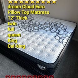 Cal-king Pillow Top Mattress 12" Thick 