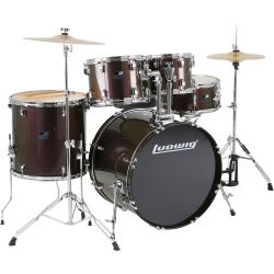 5 piece LUDWIG drum set .. all black
