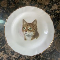 Dutchess Bone China England Decorative Cat Plate with Stand