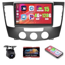 4+128GB Android 15 Car Radio for Hyundai Sonata 2009 2010 (Manual A/C) Wireless Carplay Android Auto, Realdio 9" 1280 * 720P in-Cell Touch Screen Ster