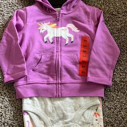 Unicorn Jacket, Bodysuits, Pants 9 Months