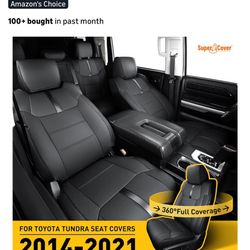 Toyota Tundra Custom Seat Covers 2014-2021 Black Leather