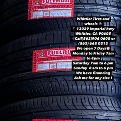 295/35R24 FULLRUN , INCLUDING MOUNTING AND BALANCING. ASK ME FOR ANY SIZE OR BRAND, WE HAVE THE BEST PRICES OF CALIFORNIA