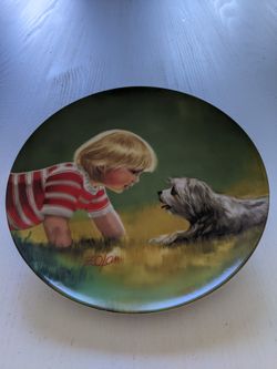 Pemberton and Oaks Decorative Plate " Making Friends" by Donald Zolan (Full Size)