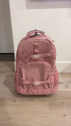 Pink glitter, rolling backpack girls pottery barn Pink glitter