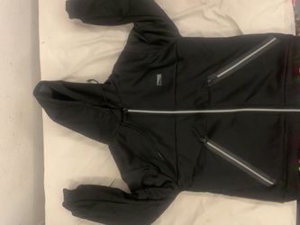 Brooklyn Laundry Faux Fur Lined Zip Jacket Fleece Hoodie Men's Size M Black