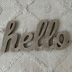 Wood Hello Sign 