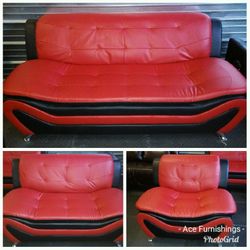 Brand New Black & Red Leather 3pc Modern Set