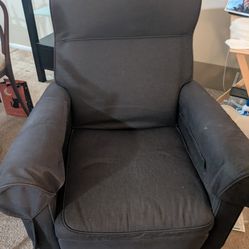 Recliner, Black,Fabric