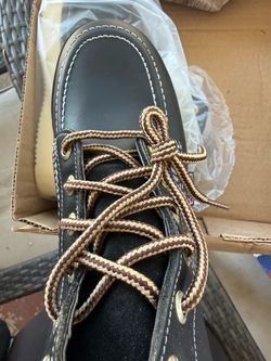 White wolf soft Toe all sizeBlack Leather Moc Toe Lace-Up Boot