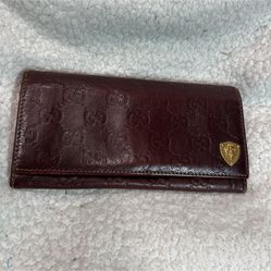 Authentic Gucci Guccissima all leather wallet with unbranded adjustable gold chain