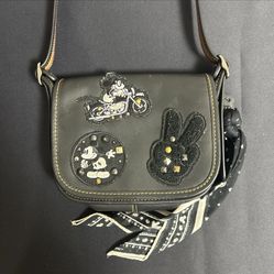COACH X Disney Mickey Mouse Crossbody Patricia Saddle 18 Glove Calf Leather