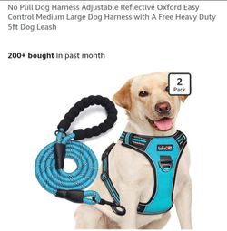 NEW NO PULL DOG HARNESS ADJUSTABLE REFLECTIVE WITH LEASH