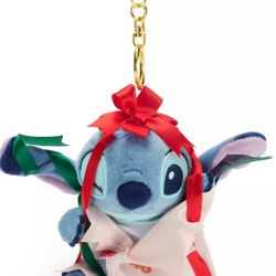 Brand New Disney Store Japan Stitch Holiday Plush Keychain – Lilo & Stitch – 