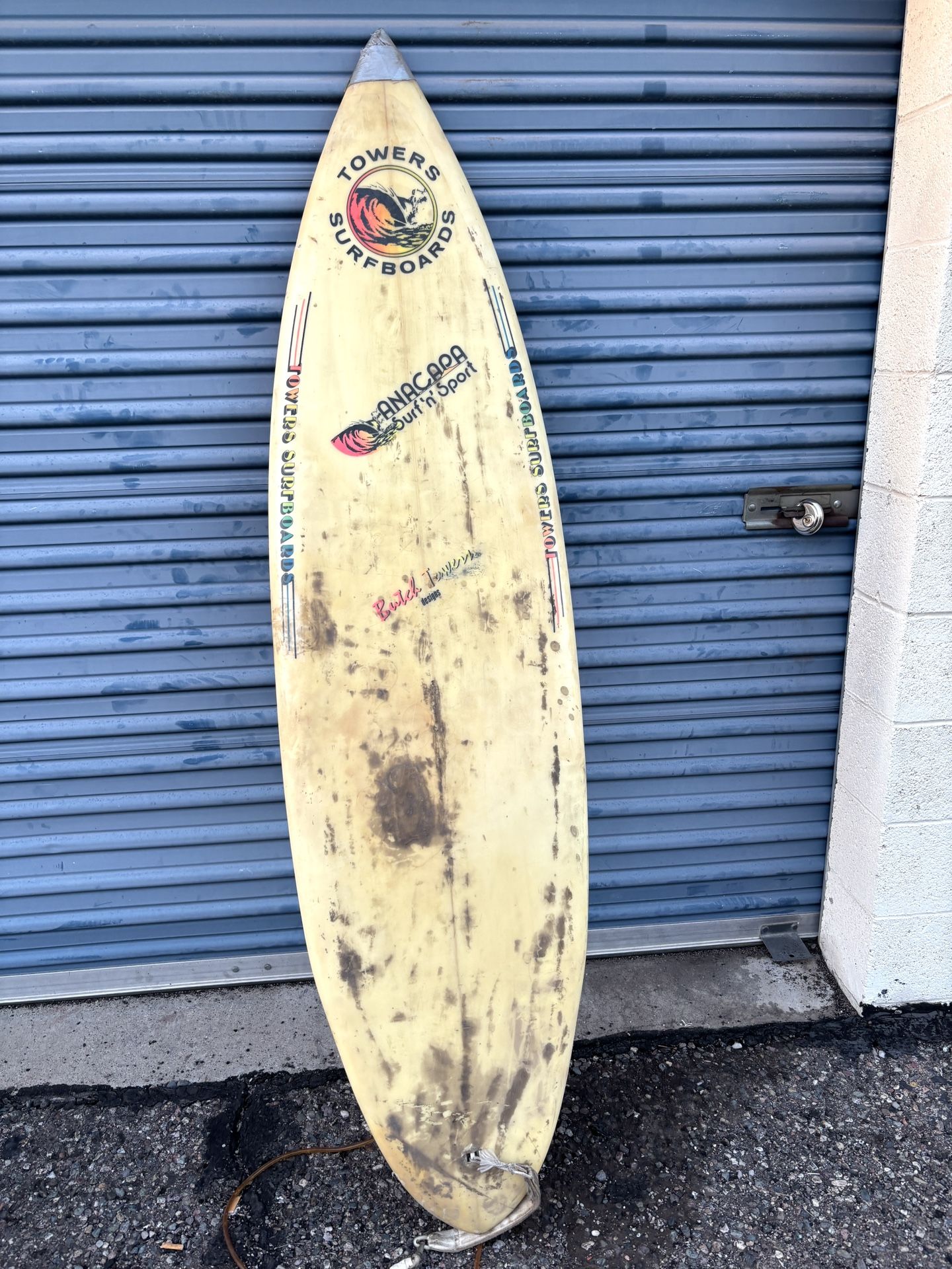 1980s vintage Butch towers 6’2 surfboard