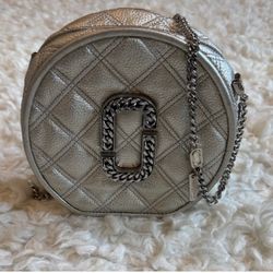 Marc Jacobs Silver Quilted Crossbody Bag