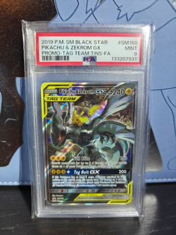 Pokemon Pikachu and Zekrom #SM168 PSA 10