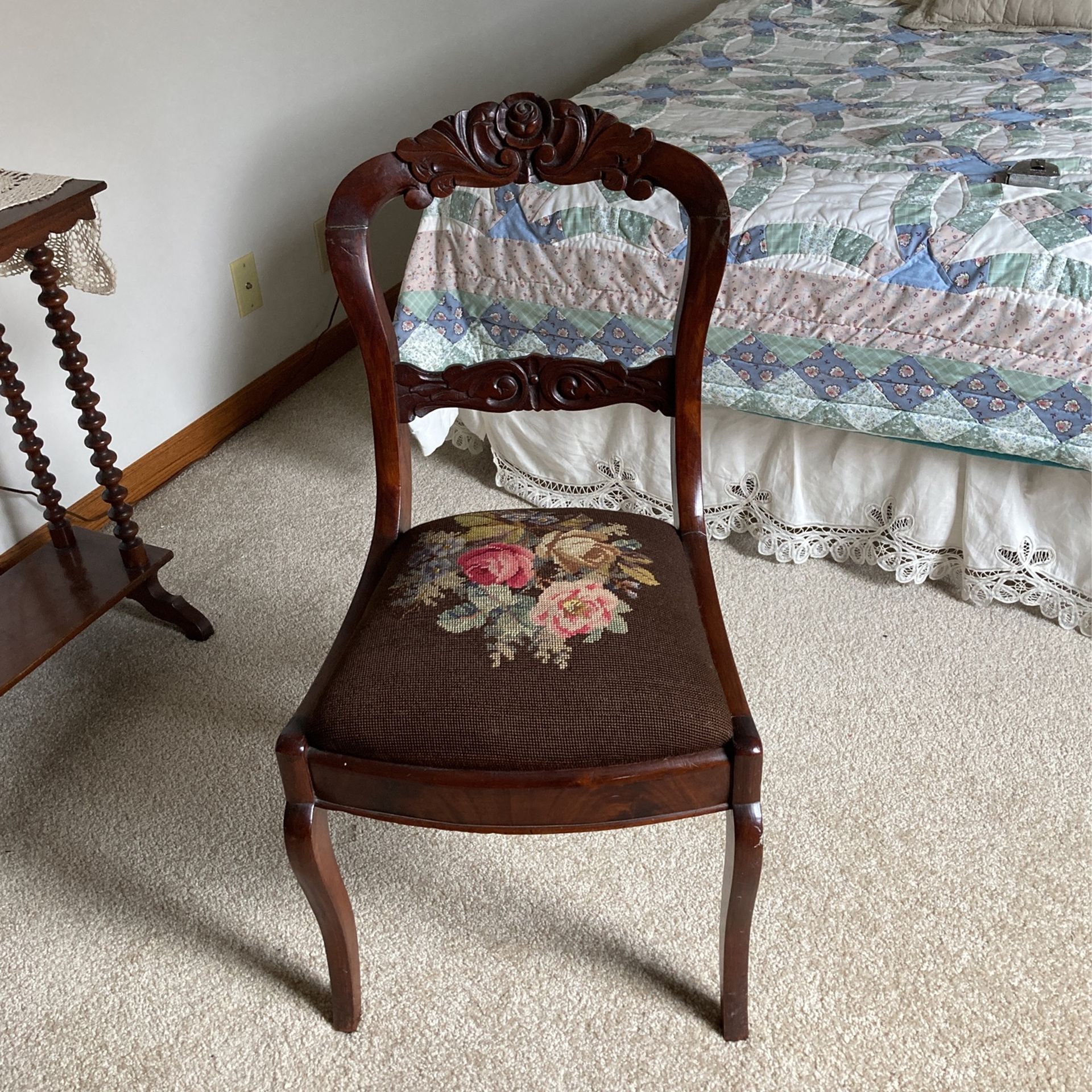 Antique Needlepoint Chair