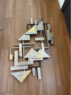Brutalist Mid century modern abstract geometric wall sculpture