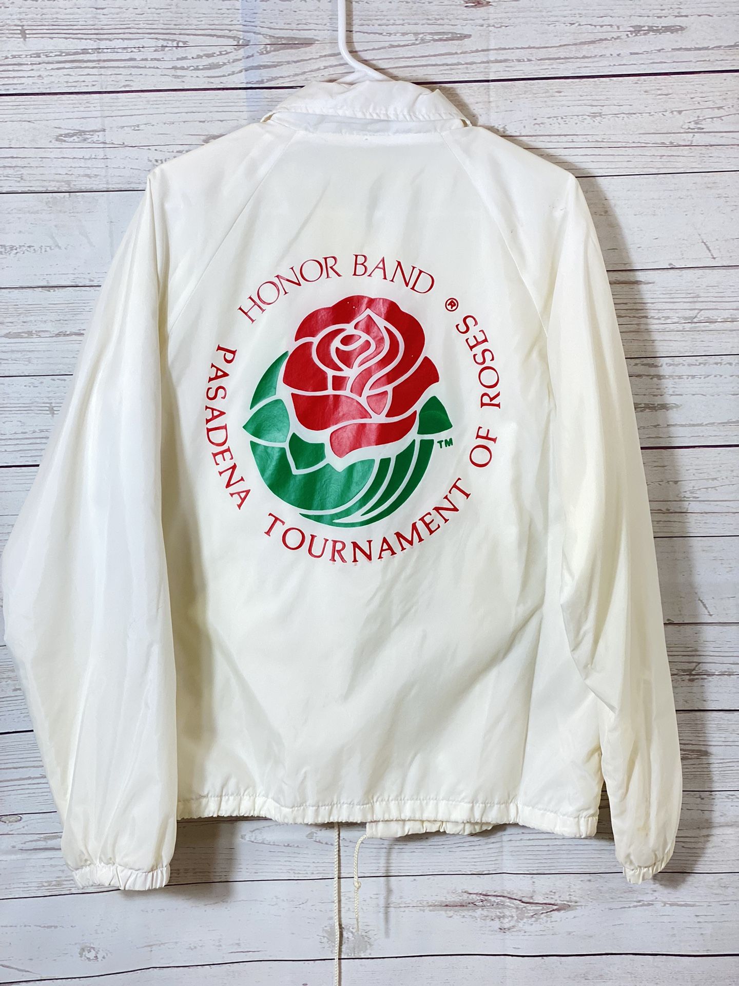 Vintage 1988 Rose Bowl Button Up Windbreaker Coat Jacket Size Large