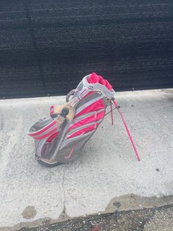 Ladies Nike Stand Golf Bag pink and grey