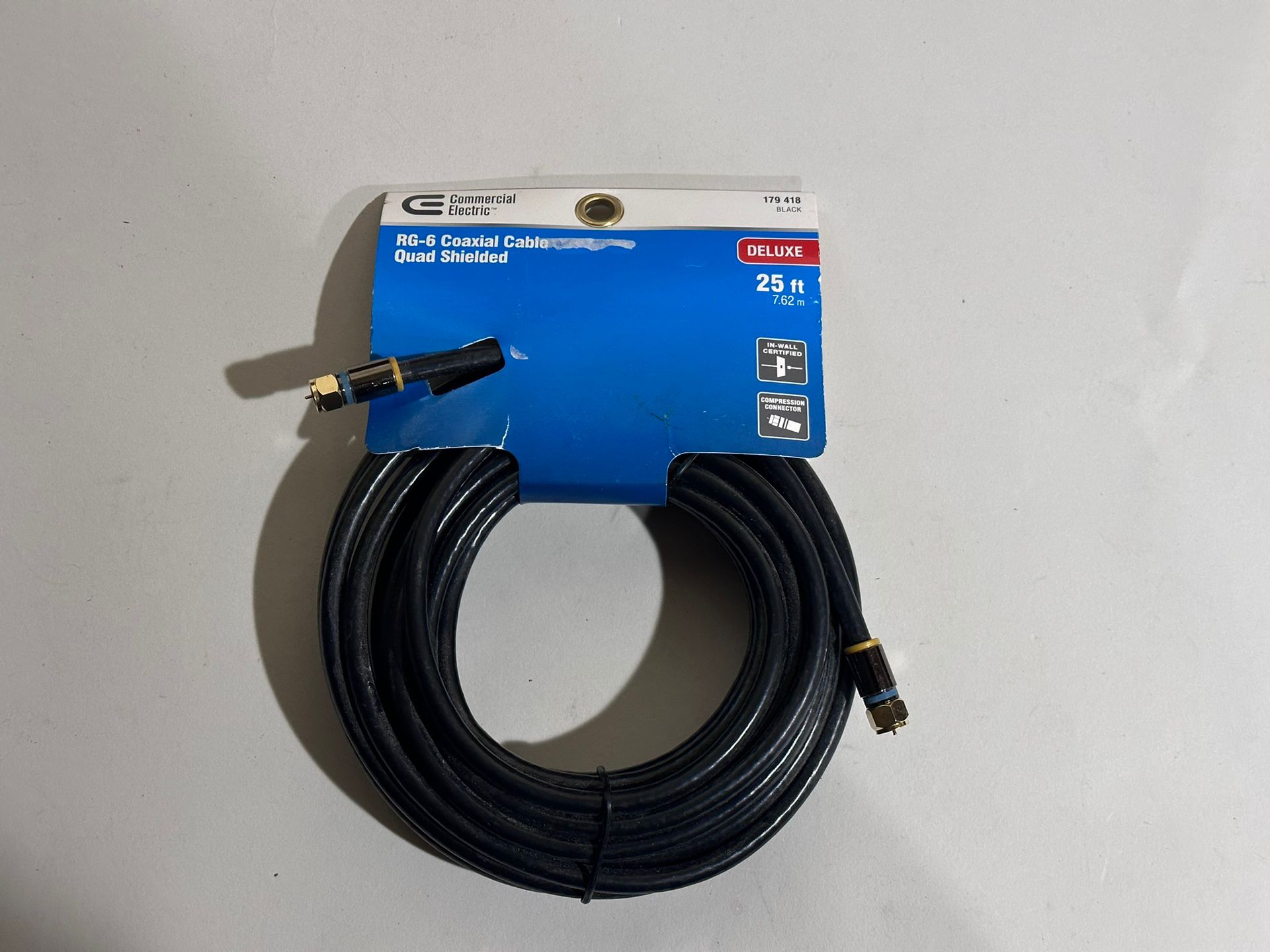 Commercial Electric 25 ft. RG6 Quad Shielded Coaxial Cable for Sale in Naugatuck, CT OfferUp