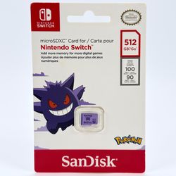 SanDisk 512GB microSDXC Memory Card Nintendo Switch Pokemon Gengar Brand New