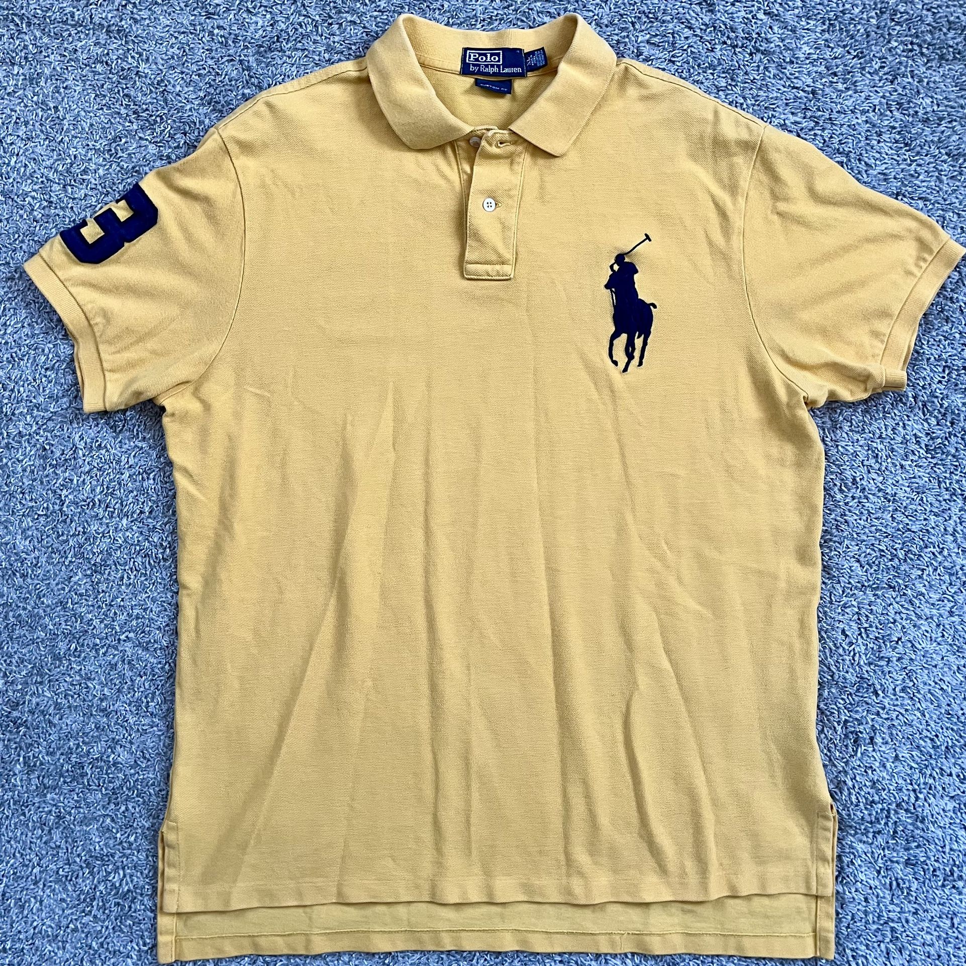🔴Polo Ralph Lauren Shirt Size XL Yellow Big Pony WuTang