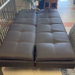 Modern metal and leather couch Sleeper Combo