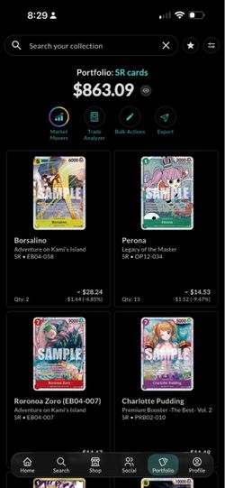 One piece cards - SR’s