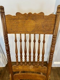 Oak, Rocking Chair With Cane Seat