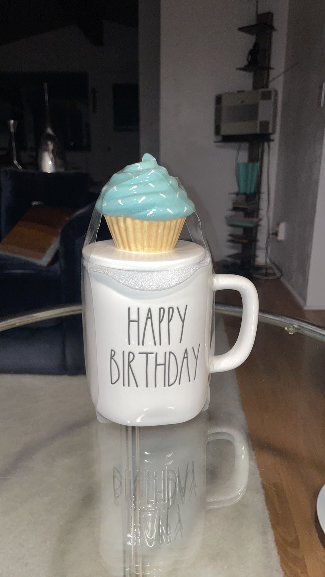 NWT Rae Dunn Happy Birthday Mug W/cupcake Lid