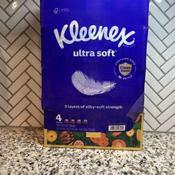 Kleenex Ultra Soft Facial Tissues 4 Flat Boxes 120 Tissues Per Box