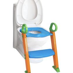 Potty Training Toilet Seat Chair with Sturdy Anti-Slip Step Ladder for Kids Boys Girls Toddlers - Comfortable w/Handles - Portable Safety Potty Traine